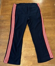 Vintage 80s Striped Track Pants Medium No Drawstring