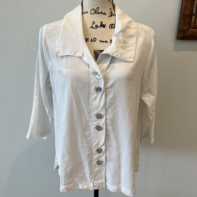 Norm Thompson white small Tencel top blouse - BEAUTIFUL