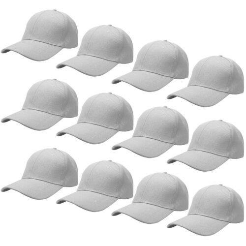 GROSSHANDEL 12 Stück klassische einfache Baseballkappe Mütze verstellbare Größe einfarbig - Bild 20 von 37