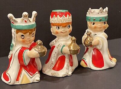 3 Vtg 1960 Holt Howard Wisemen Bell & Candle Holders Mid 3 Vtg 1960 Holt Howard Wisemen Bell & Candle Holders Mid