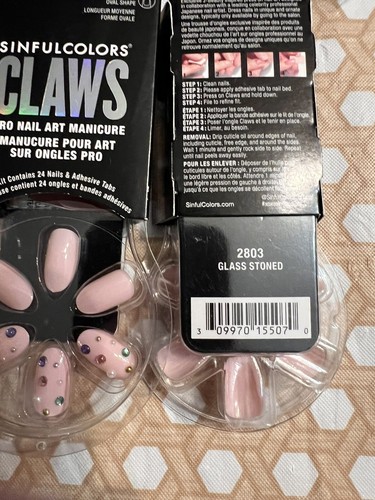 2 Kits de Uñas Sinfulcolors Garras Arte Profesional Manicura Vidrio Piedrado y Punta Grande Energía - Imagen 5 de 6