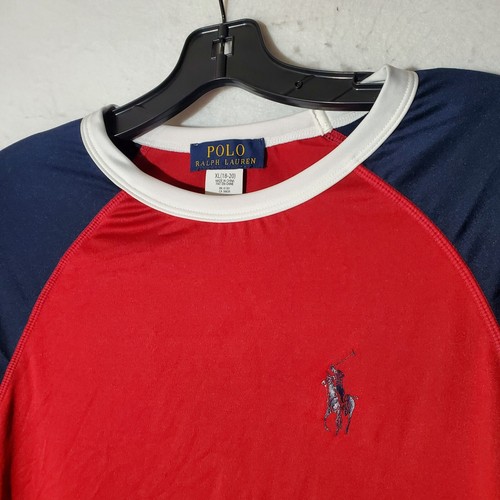 Polo Ralph Lauren Youth's XL Crewneck T-Shirt Long Sleeve Red - Picture 5 of 9