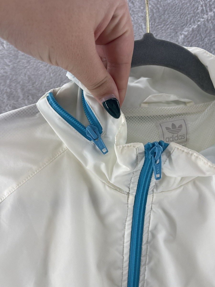 VTG Adidas Jacket Mens Sz L Windbreaker Track Hooded Zip