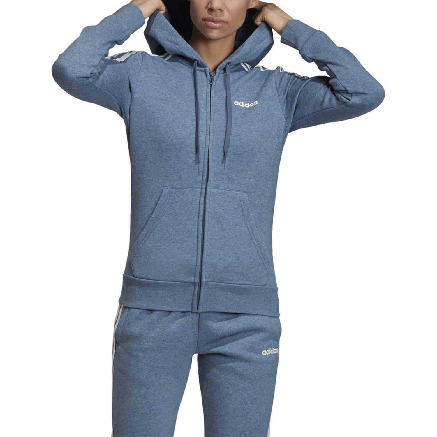 adidas 3 stripe fleece hoodie