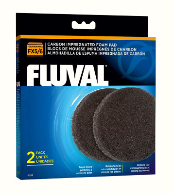 Fluval Schaumstofffilter mit Aktivkohle geeignet für FX4, FX5, FX6 - 2er Pack