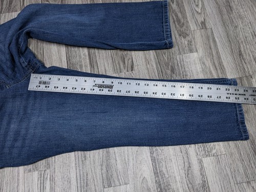 Indigo Blue Maternity Womens Size Medium Embroidered Stretchy Panel Capri Jeans - Picture 8 of 10