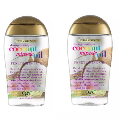 2 Pack OGX Extra Strength Damage Coconut Miracle Penetrating Oil, 3.3oz Each