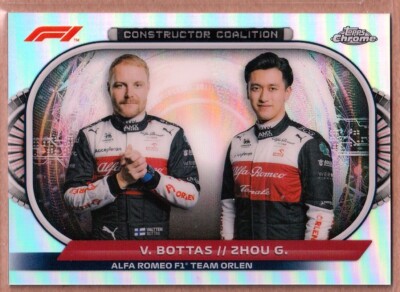 2022 Topps Chrome Formula 1 Constructors Coalition Valtteri Bottas / Zhou Guanyu
