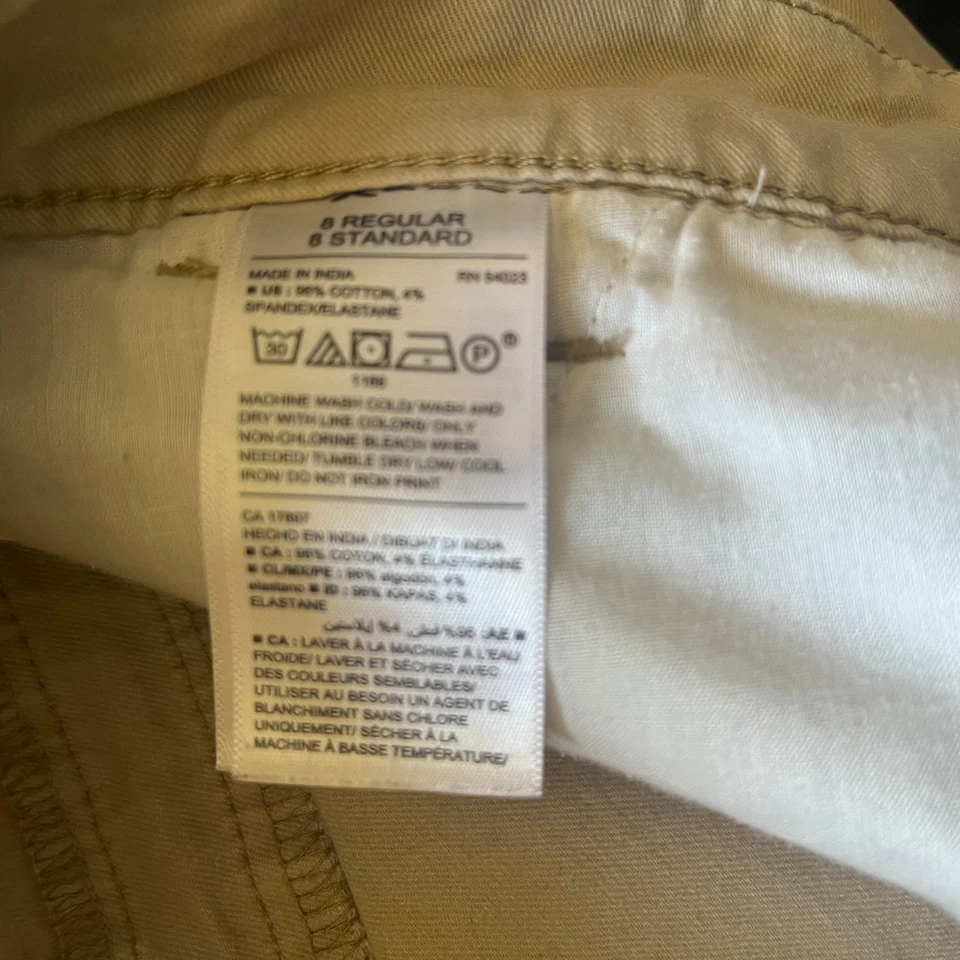 Pantalones antiguos azul marino bootcut para mujer 8R color beige tostado tiro medio pantalones elásticos trabajo informal Foto 4 de 4