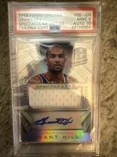 2014-15 GRANT HILL PANINI SPECTRA Patch Auto Silver 33 /35. 1/1