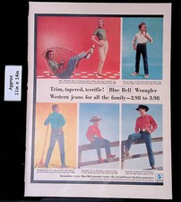 1956 Blue Bell Wrangler Western Jeans for All The Family Qualitag Print Ad 47367