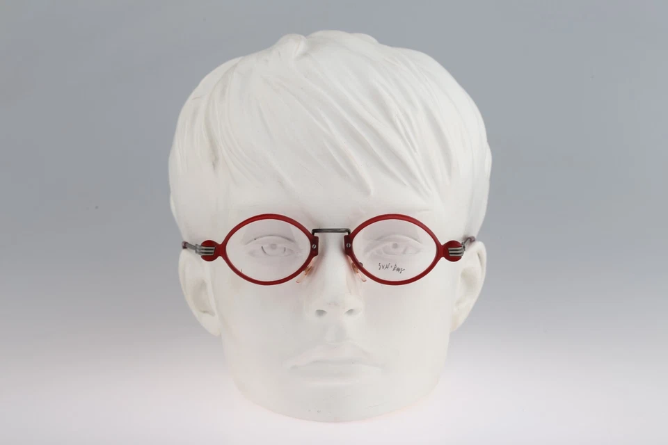 Sun Boy SBV 107 , Vintage 90s antique silver & red steampunk eyeglasses NOS - Image 2 of 4