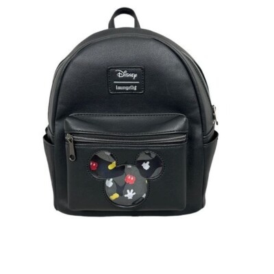 Loungefly Black Pin Trader Faux Leather Mini Backpack Loungefly