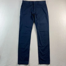 J Crew Tech Pants Mens 32x34 Navy Blue 484 Slim Fit Chino Stretch Tapered Leg