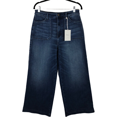 Kancan Jeans Womens Size 9/28 Blue Wide Leg Cropped Denim