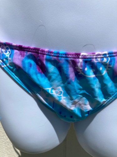 Womens Hello Kitty Three Piece Swimsuit Bikini Tie Dye M/L NWT - Picture 9 of 16