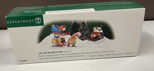 Department 56 Let’s Go One More Time Sledding Figurines New England Village