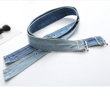 Women Denim Waist Belt Waistband Retro Metal Buckle Casual Punk Fashion Decor