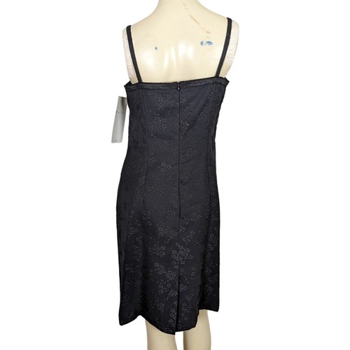 SARA CAMPBELL Spaghetti Strap summer floral sheath mini black dress size 6 NWT - Picture 2 of 10