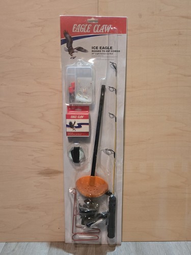 EAGLE CLAW ICE EAGLE Fishing Rod And Reel Combo Ice Fishing Kit 24" Rod