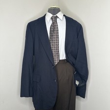 Sir Winston Mens Blazer 41R Navy Wool 2 Button Large 45" Sport Coat Suit Jacket