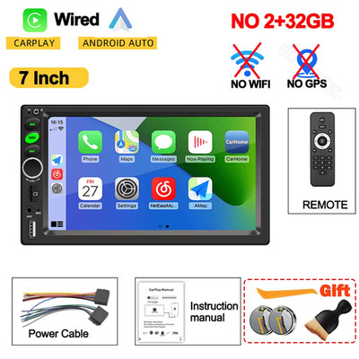 Autoradio 7/9/10'' 64G 2DIN Android 13 Wireless Carplay Radio Multimedia Stereo 