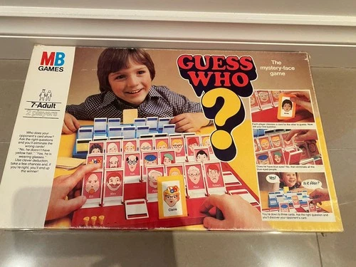 MB Games 1980 GUESS WHO Complete Game Board Game Vintage Retro - Missing Pegs
