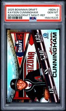 2025 BOWMAN DRAFT BOWMAN DRAFT NIGHT REFRACTOR KAYSON CUNNINGHAM 95/250 PSA 10