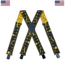 Men Suspenders X-Back 2 Inch Wide Elastic Heavy Duty Metal Clips Adjustable