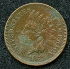 " Scarce Date" 1875 Indian Head Cent 1c - VF w/ Corrosion