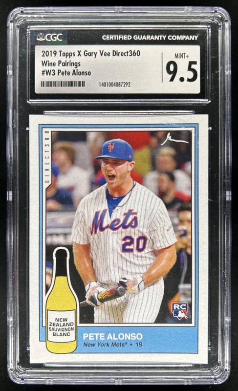 2019 Topps X Gary Vee Direct360 Pete ALonso Wine Pairings RC #W3 CGC 9.5 MINT+