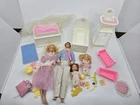 Heart Family 4 Dolls + Nursery Playset Furniture Mattel Vintage 1984 LOT Babies