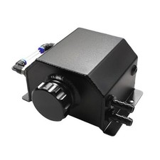 1L Coolant Overflow Tank, Aluminum Radiator Expansion Tank Recovery Water Black