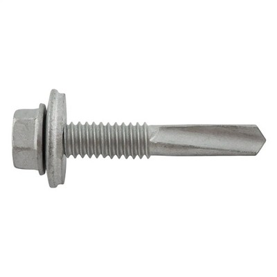 TEK 5 Hex Washer Head 12-24 x 1-1/2 Self-Drilling HD Steel Screw (200 Pack)