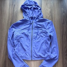 Lululemon Cropped Define Mesh Jacket Nulu Sz 8 Dark Lavender Purple EUC