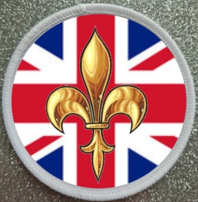 3'' Union Jack Fleur De Lis Fleur De Lys  Iron / Sew On Patch Badge 