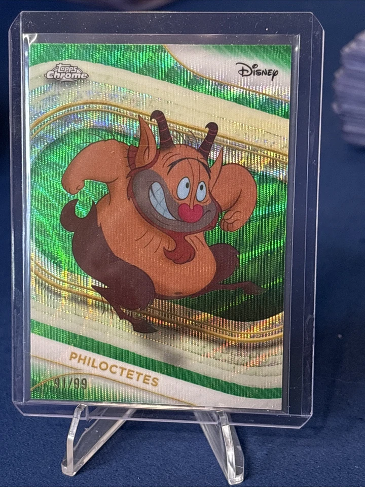 2025 Topps Chrome Disney Philoctetes /99 Green Wave Refractor Hercules - Image 2 of 4