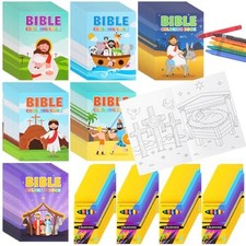 Gilprop 168pcs Mini Christian Coloring Books with Crayons for Kids,Bible 168