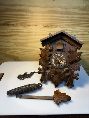 German D. Hones Regula Model 859 Black Forest Cuckoo Clock Carved Missing Parts