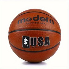 1pc official basketball - brown size 4/5/6/7, durable rubber indoor/outdoor ball
