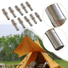 10x Fiberglass Tent Pole Spare End Plugs Tent Accessories Galvanized Iron