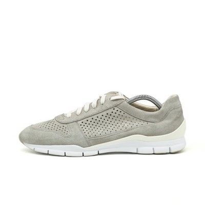 Geox Damen Respira Schuhe Grau Wildleder Low Top Leicht Sneaker EU 40
