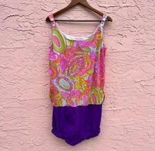 Vintage Cole of California Original Swimsuit Paisley One Piece Retro 60s 70s