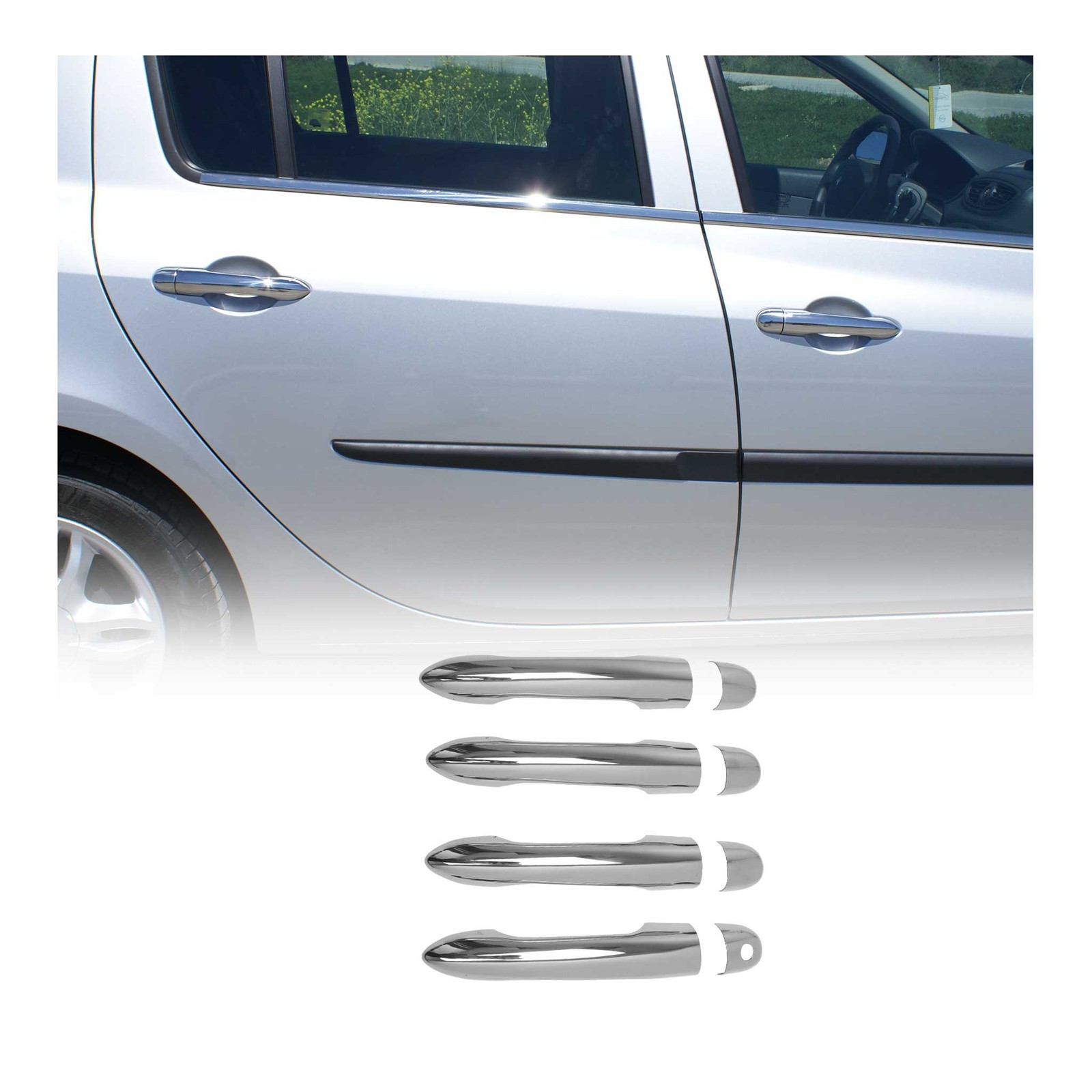 Protection poignée de porte Clio 2005-2012 Break acier inox anti-rayure
