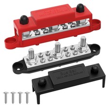 Bus Bar 250A 12V Power Distribution Block with 3 x 3/8" M10 Studs Marine Bus