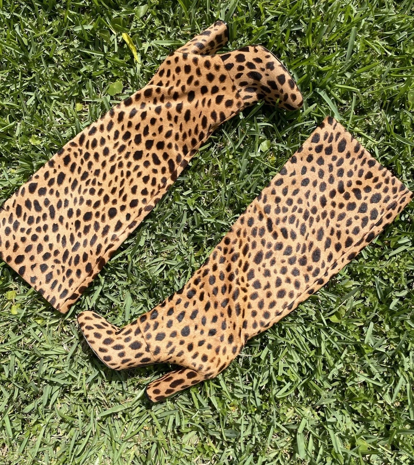Antonio Melani Cuero Pelo de Poni Estampado de Leopardo Botas Hasta la Rodilla Tacón Bloque Talla 8 Foto 4 de 4