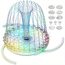 Fountain Pump with Light, Bird Bath Water Pump, Remote Control  Pond Fountain