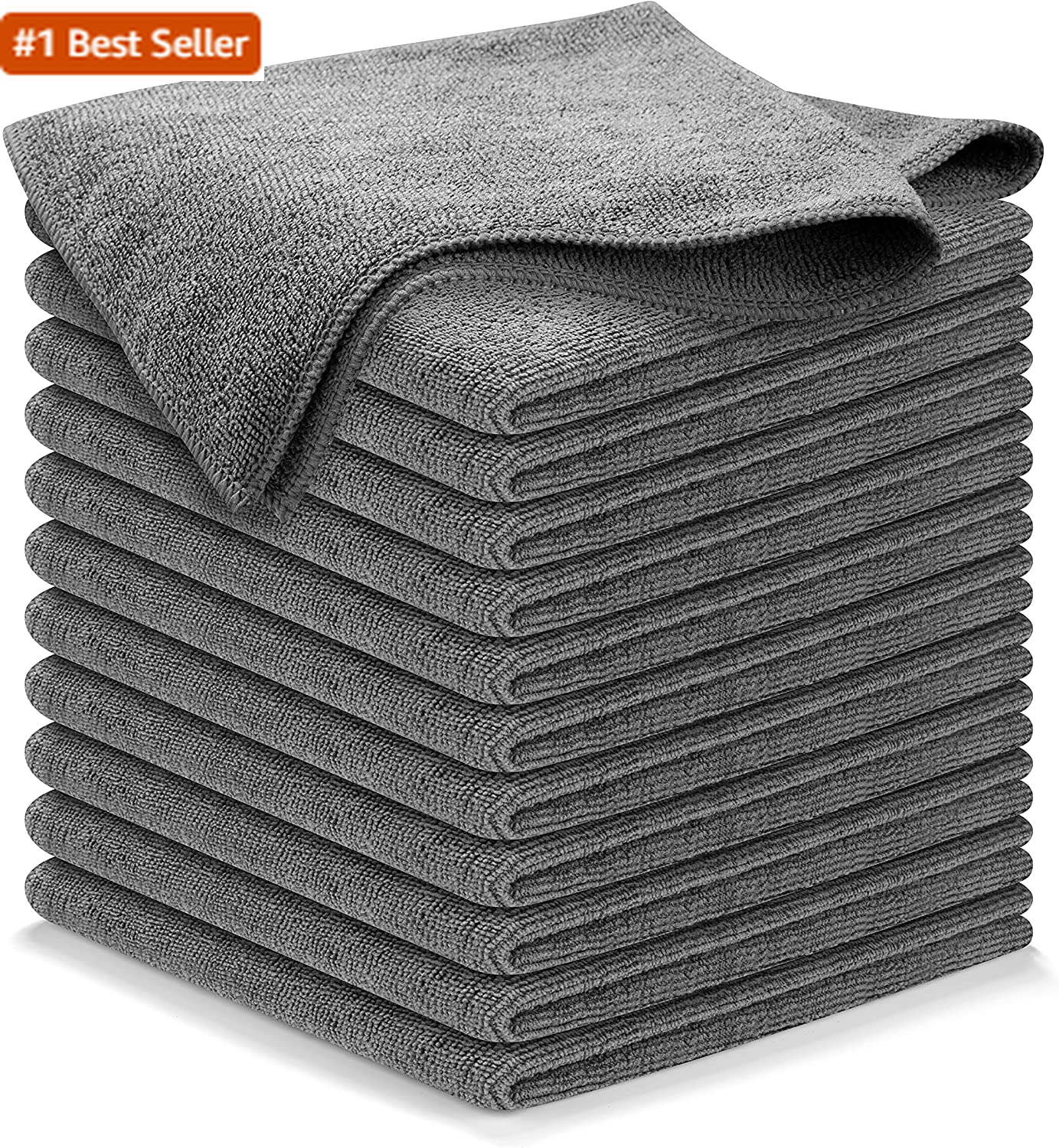 USANOOKS 12-Pack Grey Microfiber Cleaning Cloths 12.5x12.5 High-Performance