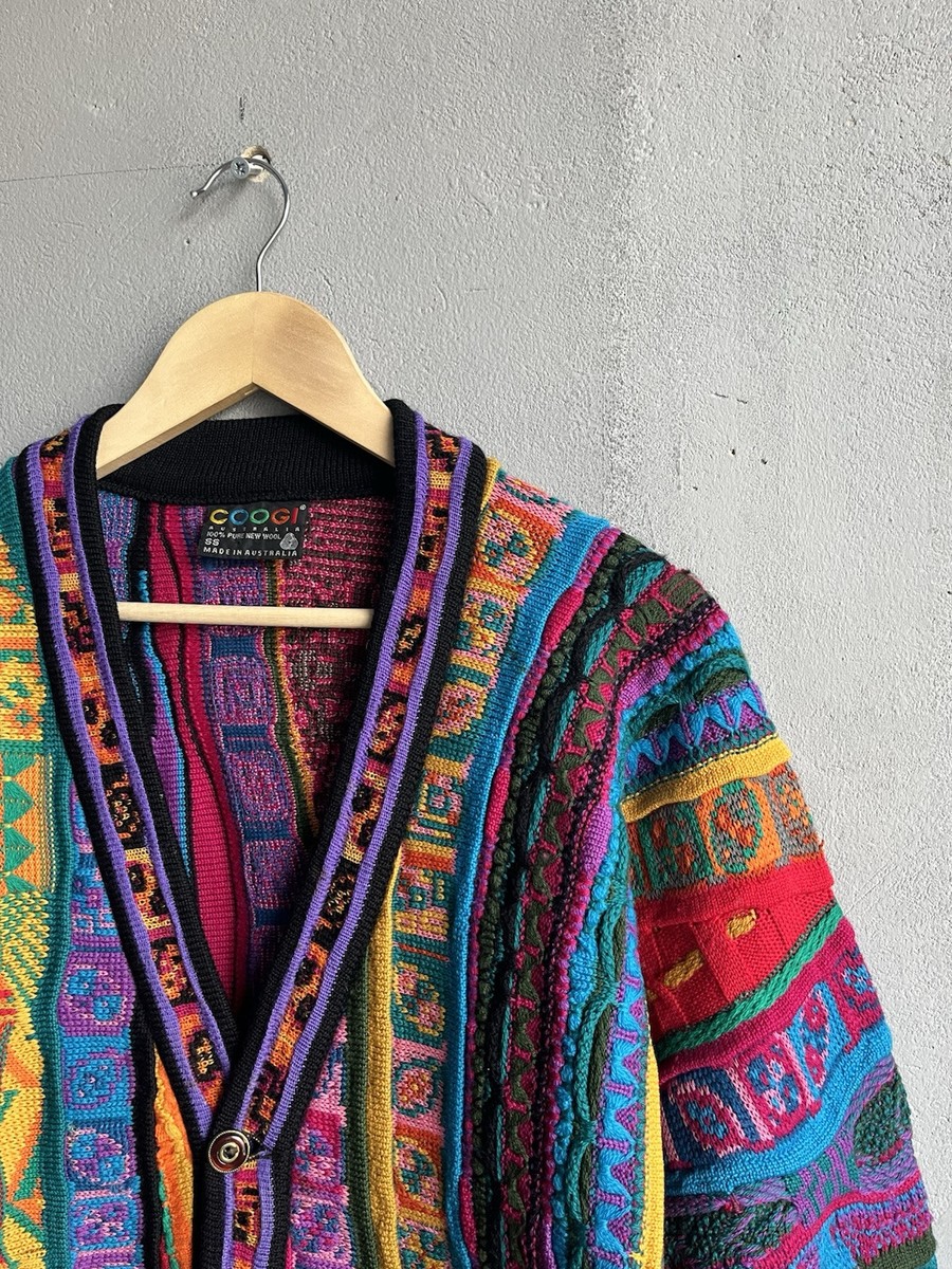 Vintage Coogi Cardigan Sweater 3D Texture Mens Size S | eBay