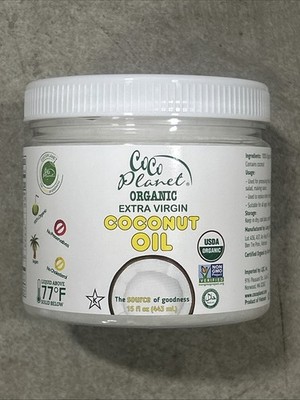 Coco Planet Organic Extra Virgin Coconut Oil, Cold-Pressed 15 fl. oz